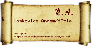 Moskovics Annamária névjegykártya