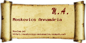 Moskovics Annamária névjegykártya