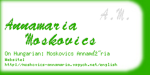 annamaria moskovics business card